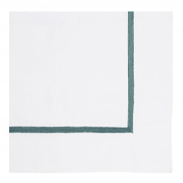 Drap JANE blanc brodé émeraude