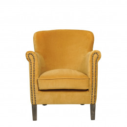 Fauteuil CLAUDE velours safran