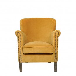 Fauteuil CLAUDE velours safran