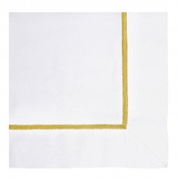 Taie d'oreiller JANE blanc brodé safran - 75 x 50 cm