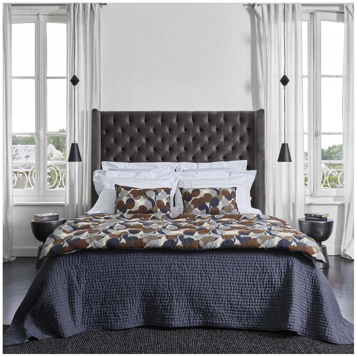 Tête de lit COLBY gris foncé - 180 cm