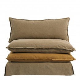 Fauteuil LEO caramel et ocre