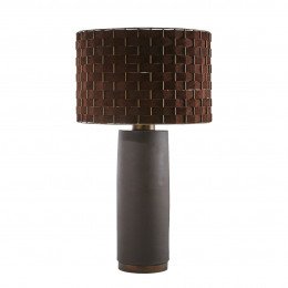 Lampe MAEL brun et son abat-jour