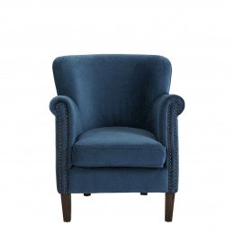 Fauteuil CLAUDE velours bleu de minuit