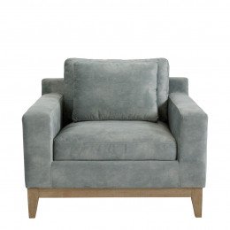 Fauteuil LEONORE velours gris clair