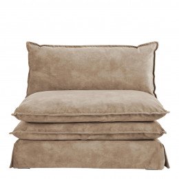 Fauteuil LEO velours châtain
