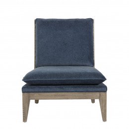 Fauteuil MILAGRA velours bleu de Prusse